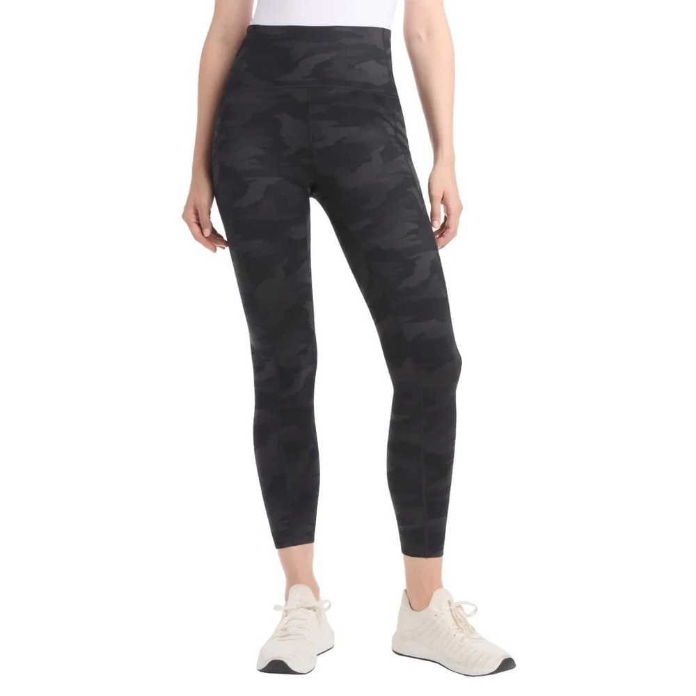 Danskin Streamline Pocket Legging Black Camo High Waist Ankle Leggings Medium